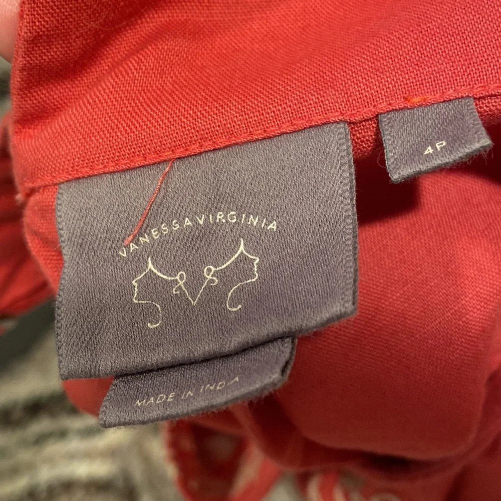 VanessaVirginia Anthro Pink Embroidered Eyelet Tank Top - Picture 4 of 5